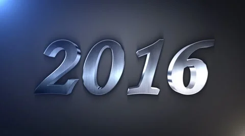 2016, Metal New Year Text and Lights, with Alpha Channel, Loop, 4k Stock-Footage 57535548
