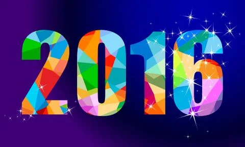 2016 new year design Stock Illustration