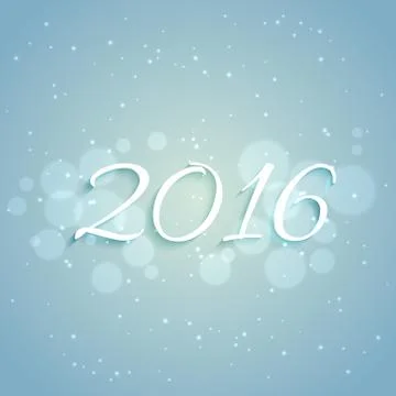 2016 new year design in light blue background Stock Illustration
