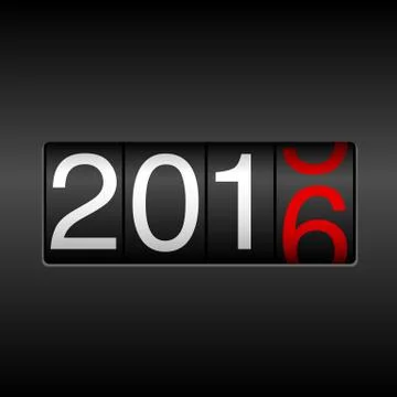 2016 New Year Odometer - Black and Red Illustrazione stock