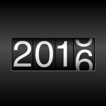 2016 New Year Odometer with Rolling Number Stock Illustration