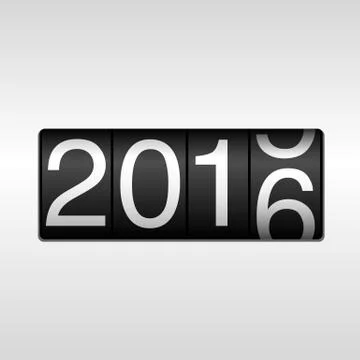 2016 New Year Odometer with Rolling Number Stock Illustration