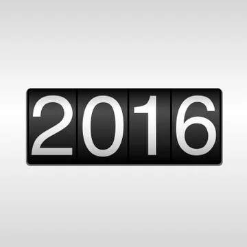 2016 New Year Odometer - White Stock Illustration