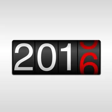 2016 New Year Odometer - White and Red Stock Illustration