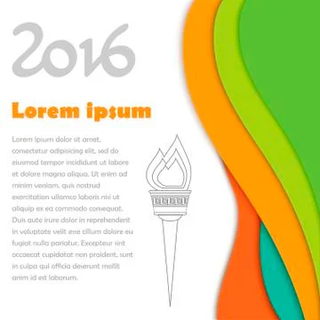 2016 Olympics brochures with abstract background. Stock Illustration