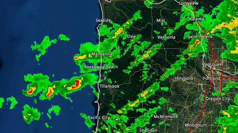 2016 Oregon Coast Tornado Outbreak Radar (With Warn Boxes) Video stock 68824971