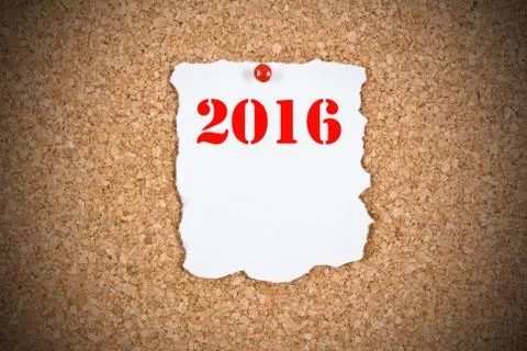 2016 on pinboard Stock Photos