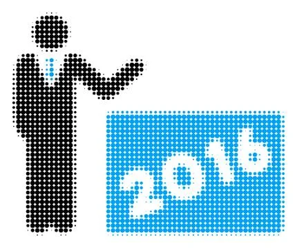 2016 Show Halftone Icon 스톡 일러스트