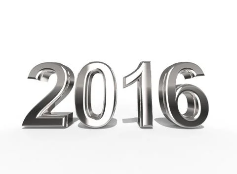2016 In Silver Coating on a white background Stock Illustration