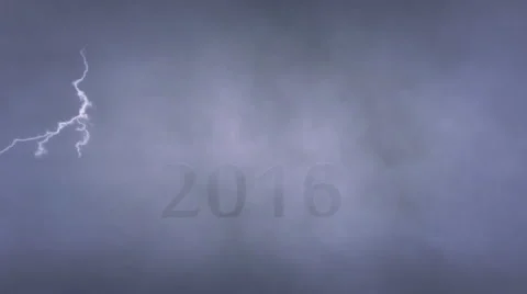 2016 text in lightning storm Stock-Footage 57727562