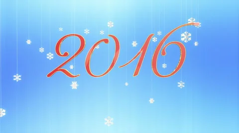2016 title with floating Paper Flakes, against light blue Stock-Footage 57727185