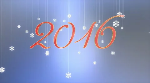 2016 title with floating Paper Flakes, Luma Matte Stock-Footage 57727823