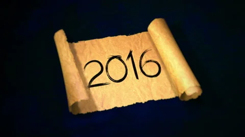 2016 Unfolding Old Paper Scroll 3D 4K Stock Footage 57810165