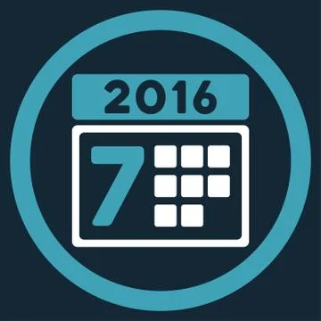 2016 Week Calendar Icon Stock Illustration