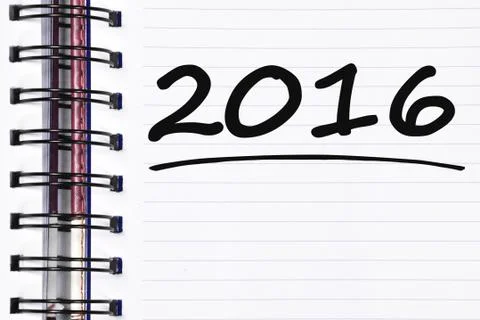 2016 words on spring note book Fotos Stock