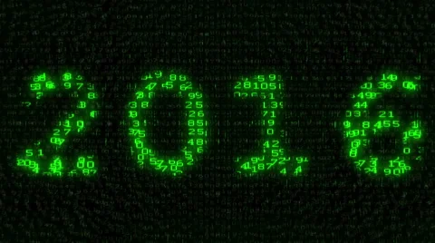 2016 Year - Digital Data Code Matrix 스톡 동영상 59784541