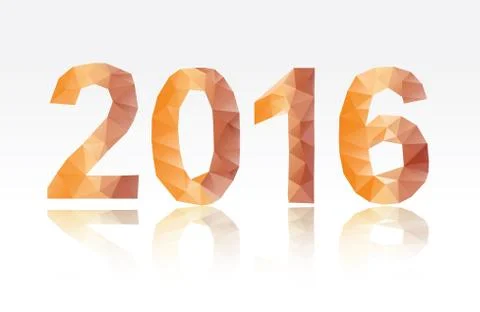 2016 year low poly design Stock Illustration