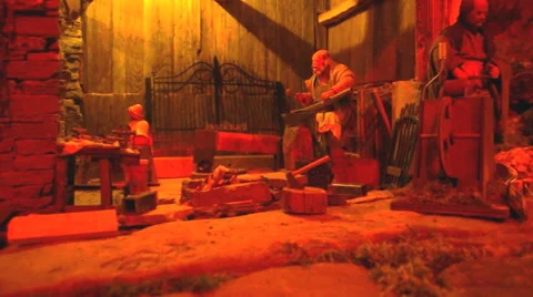 20160827 nativity workers Stock Footage 67189186