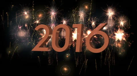 2016_ different fireworks explosion mixed color Video stock 54902922