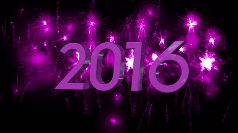 2016_ different fireworks explosion PURPLE Stock Footage 54907167