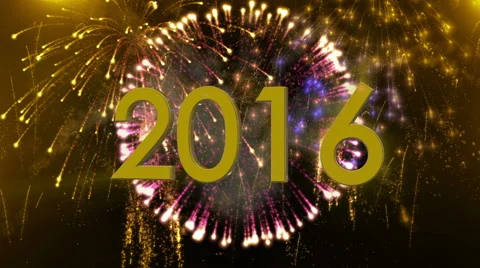 2016_beautiful fireworks explosion ORANGE Video stock 54913345