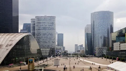 2016ParisViewFromLaDefenseArc 4K Stock-Footage 74014300