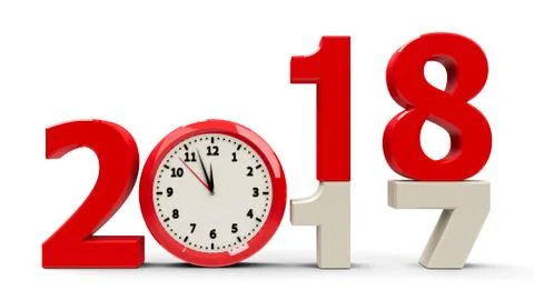 2017-2018 Clock dial Stock Illustration