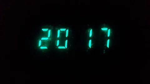 2017-2018. New Year concept. Set of digital countdown timer. Flip number counter Stock Footage 79460370