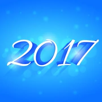 2017 3d text style effect written in creative style on blue background Stock Illustration