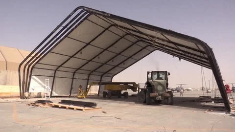 2017 557th Expeditionary Base Engineer Emergency Force Group construct a new Stock Footage 137248434