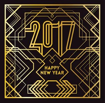 2017 in art deco style Stock Illustration