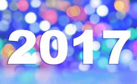2017  on blur light background Stock Photos