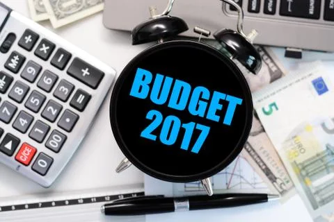 2017 budget exercise or forecast with old clock concept Stock Photos