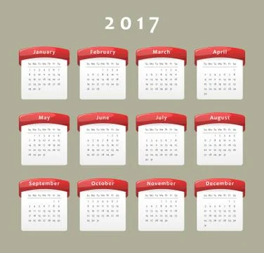 2017 calendar Stock Illustration