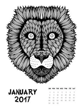 2017 calendar Stock Illustration
