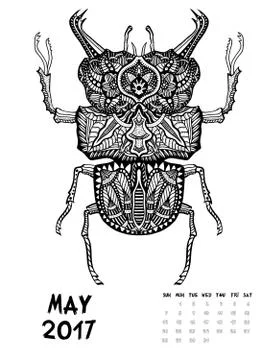 2017 calendar Stock Illustration