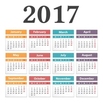 2017 Calendar Stock Illustration