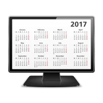 2017 Calendar Illustrazione stock