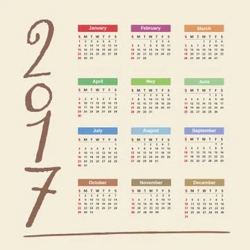 2017 Calendar Stock Illustration
