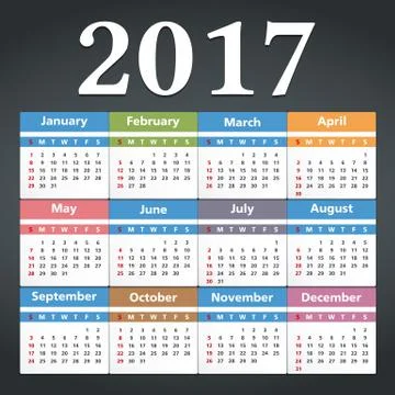 2017 Calendar Stock Illustration
