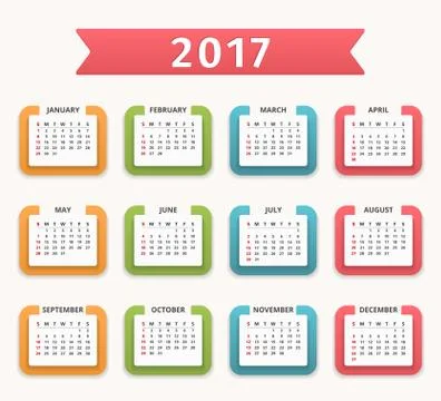 2017 Calendar Stock Illustration