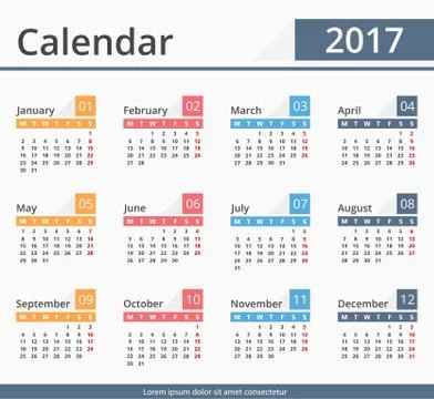 2017 Calendar Stock Illustration