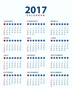 2017 Calendar Stock Illustration