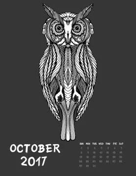 2017 calendar page of month イラスト素材