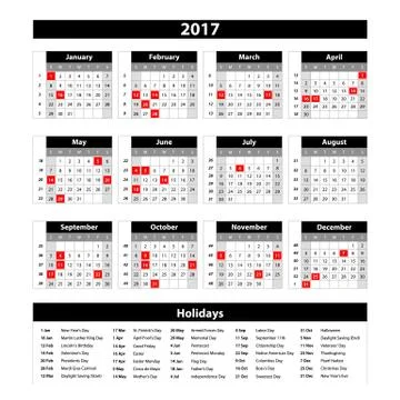 2017 Calendar Planner Design. vector Stock Illustration