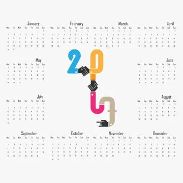 2017 Calendar Template.Calendar for 2017 year.Vector design stationery templa Stock Illustration