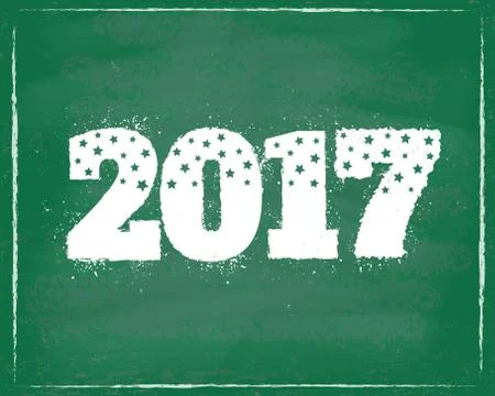2017 on chalkboard Stock Illustration