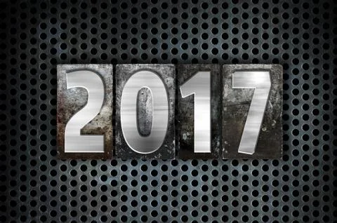2017 Concept Metal Letterpress Type Stock-Illustration