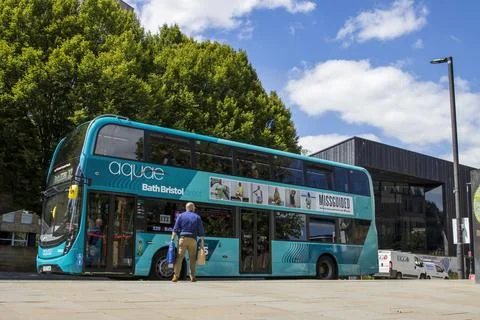 A 2017 Double Decker Bus from the First Bus Company. Stock Photos