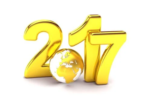 2017 earth globe 3d rendering Stockillustratie